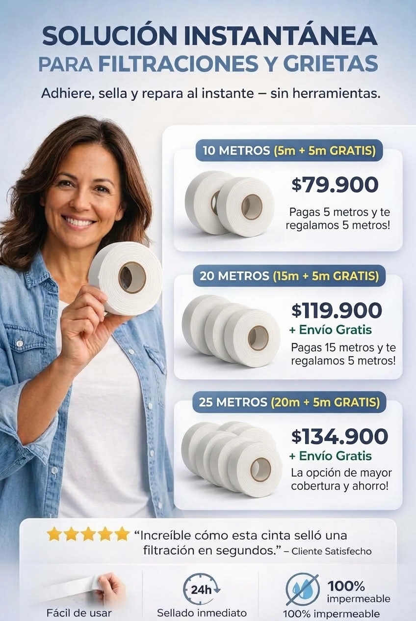 Solución instantánea para filtraciones y grietas - 6, 12 y 18 metros